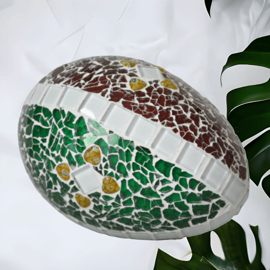 Handgefertigtes Osterei rot grün 15 cm Osterdeko - Mosaikkasten abverkauf Deko für draußen