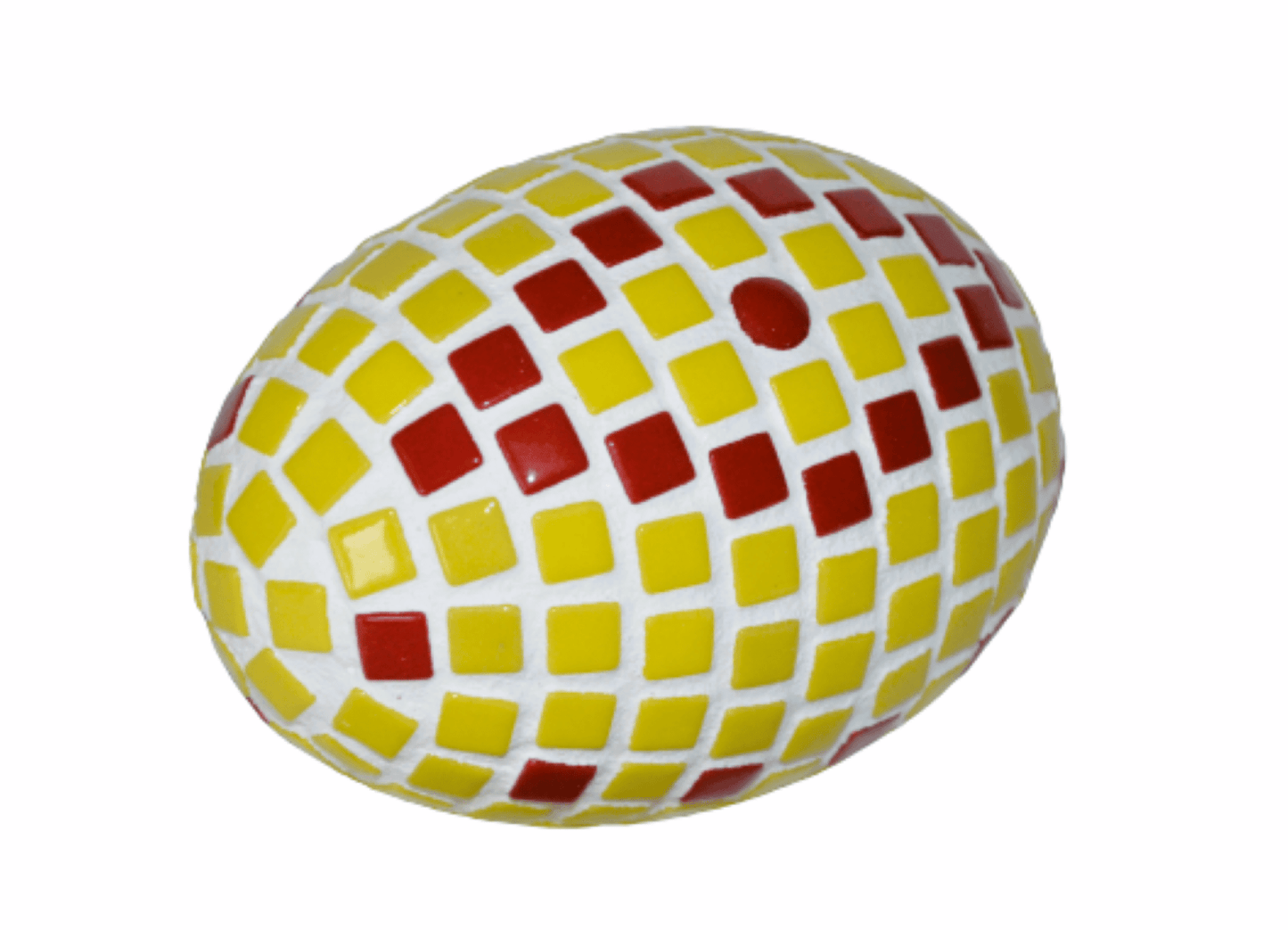 Handgemachtes Osterei gelb rot 12 cm - Mosaikei Gartendeko - Mosaikkasten Deko für draußen Dekoidee