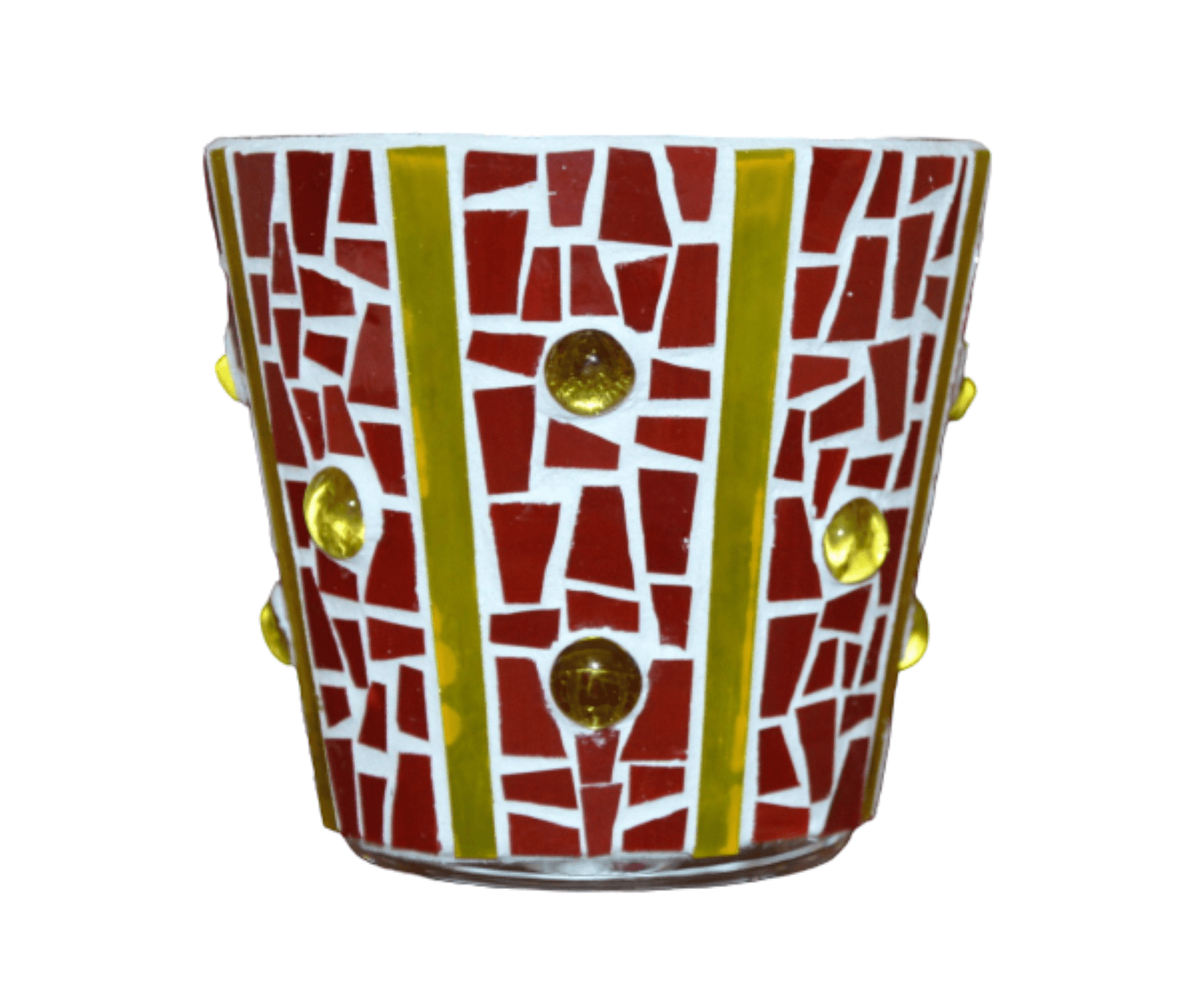 Mosaik Windlicht rot gelb - handgemacht versch. Größen Kerzenhalter Teelichthalter - Mosaikkasten aus alt mach neu dekoidee
