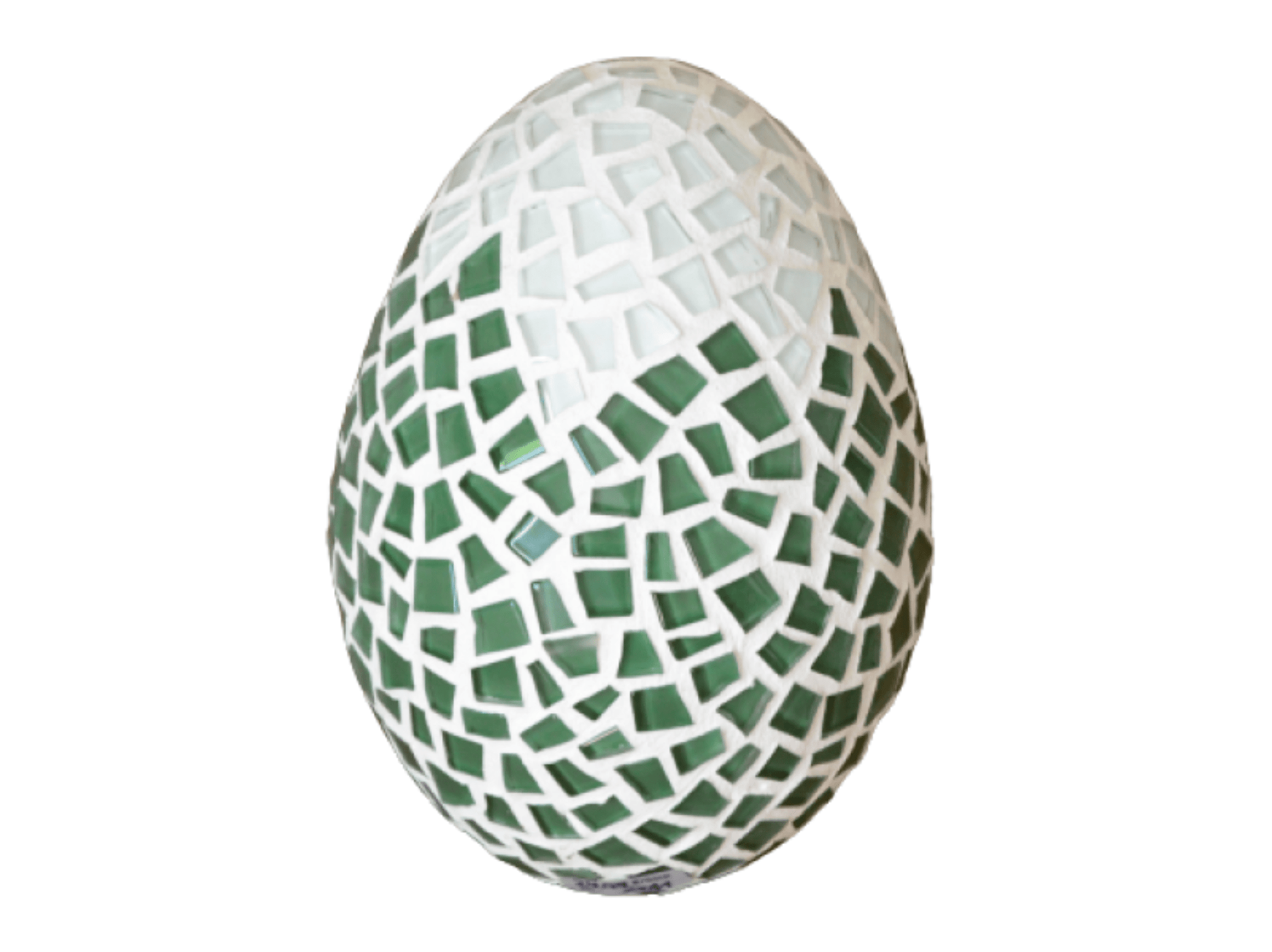 Osterei aufgeschlagen grün weiß oder rot weiß 15 cm - handgemacht - Mosaikkasten abverkauf Deko für draußen