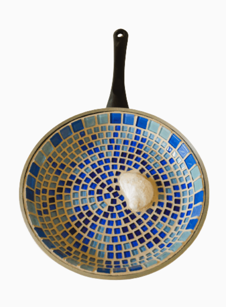 Vogeltränke Vogelbad Muschel blau 29 cm - Einzelstück - Mosaikkasten aus alt mach neu bienenfreund